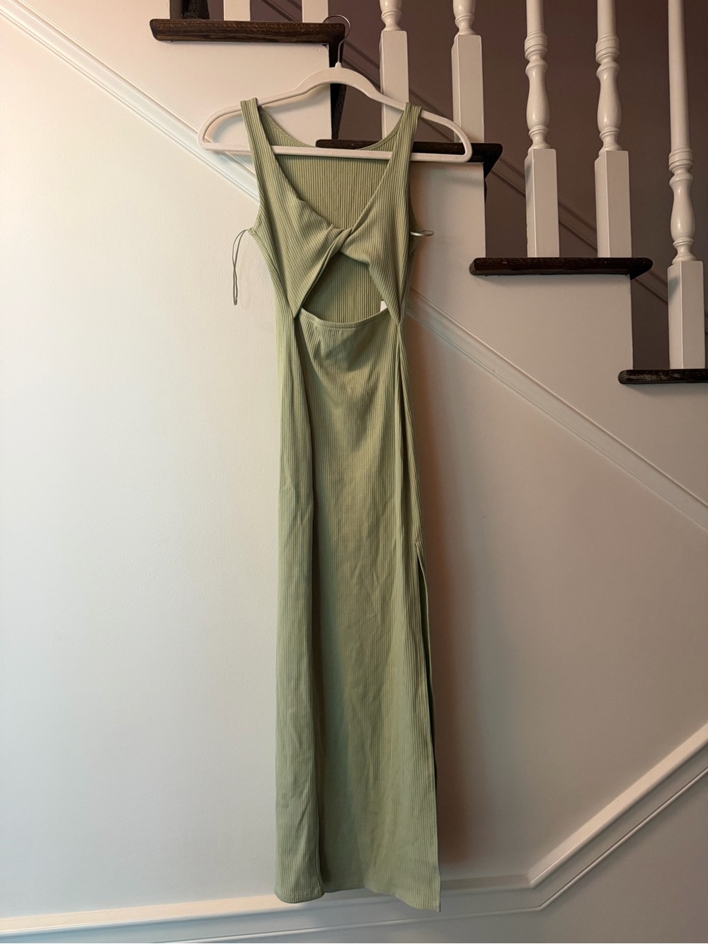 l*space Sage Green Twist Front Maxi Dress